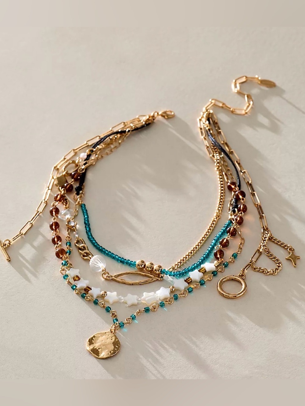 NWT Free People Starry Layer Necklace in Foliage - SOLD OUT